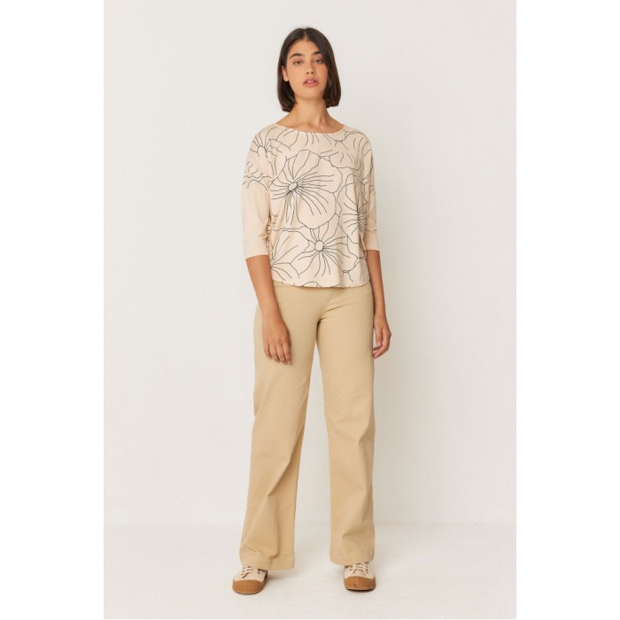 CAMISETA DE MODAL ERIZA BEIGE