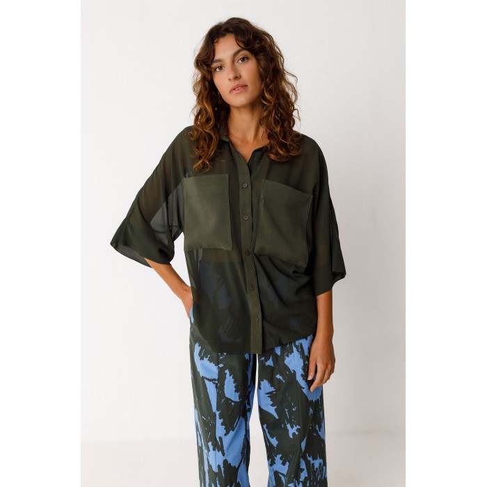 CAMISA TRANSPARENTE KAIA VERDE
