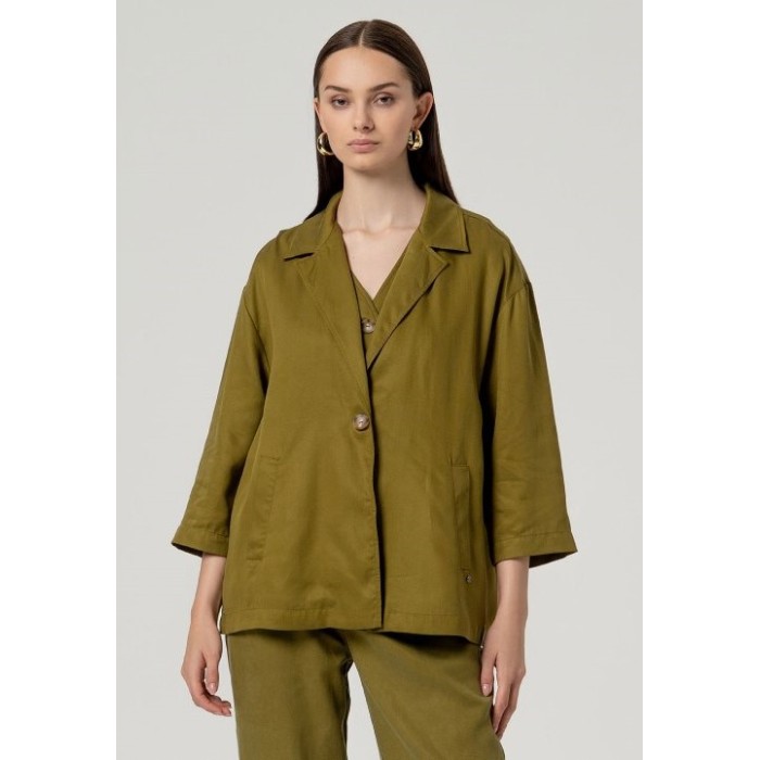 CHAQUETA OVERSIZE VERDE OLIVA