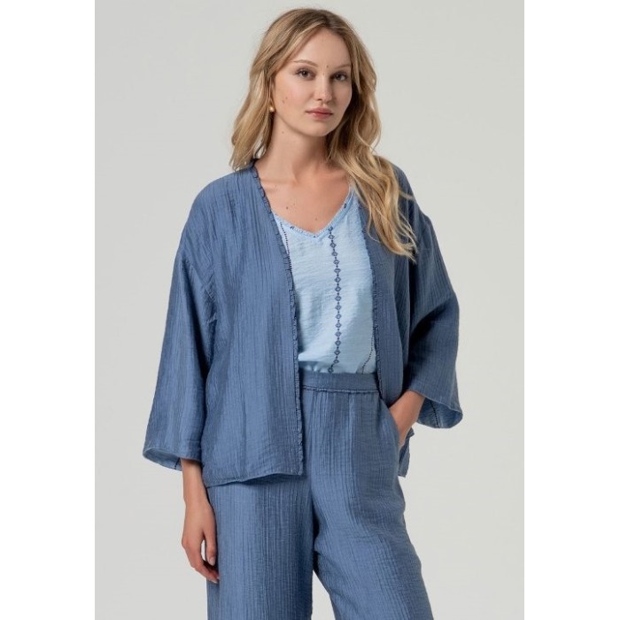 KIMONO CORTO ABIERTO AZUL