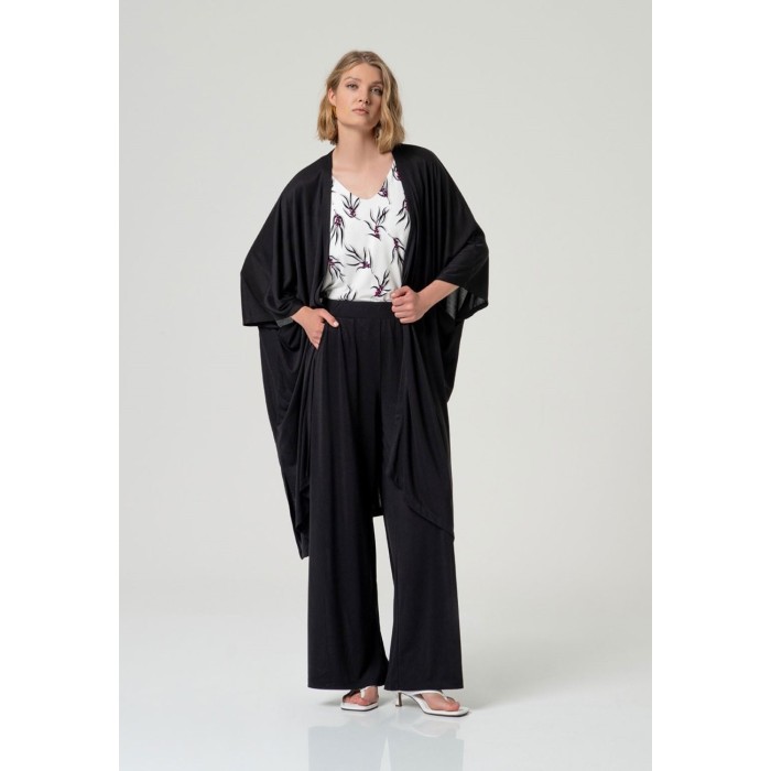 KIMONO DE MODAL LARGO NEGRO