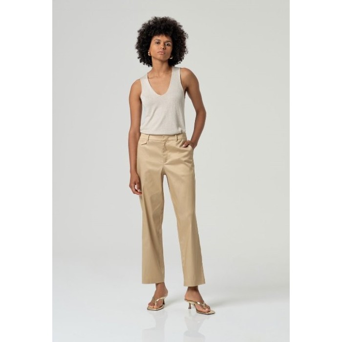 PANTALÓN RECTO TOBILLERO BEIGE