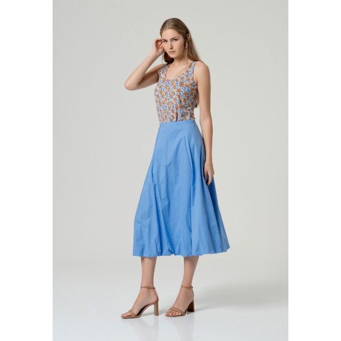 FALDA MIDI GLOBO DE ALGODÓN...