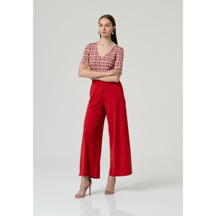 PANTALÓN ANCHO ELÁSTICO ROJO