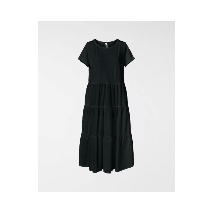 VESTIDO LARGO CON VOLANTES...