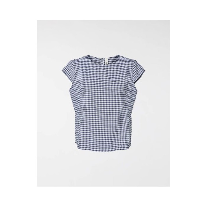 BLUSA DE CUADROS VICHY AZUL