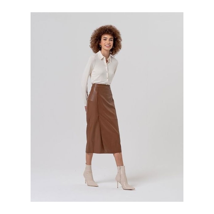 FALDA TUBO MIDI CAMEL