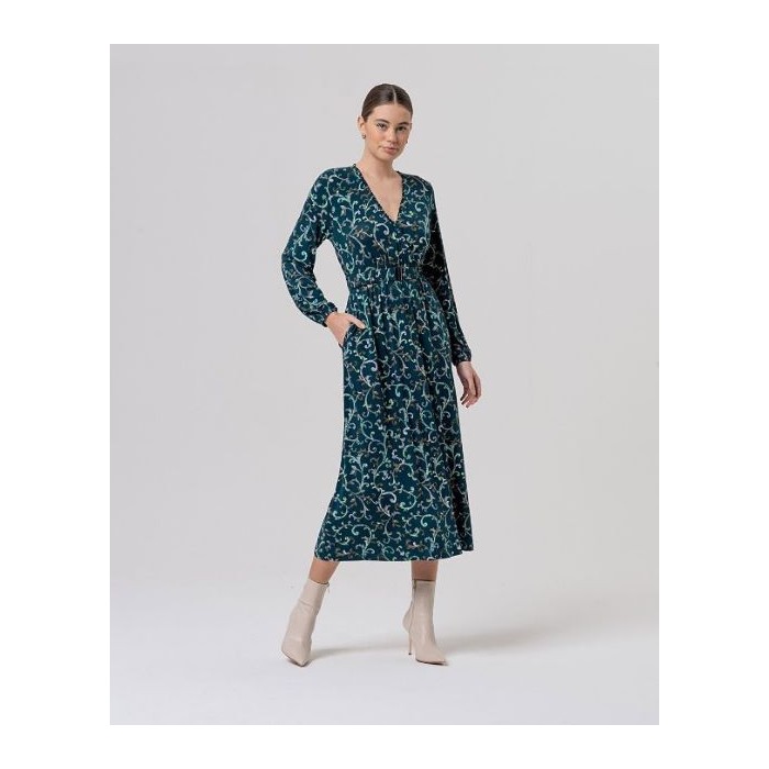 VESTIDO MIDI CON CINTURÓN...