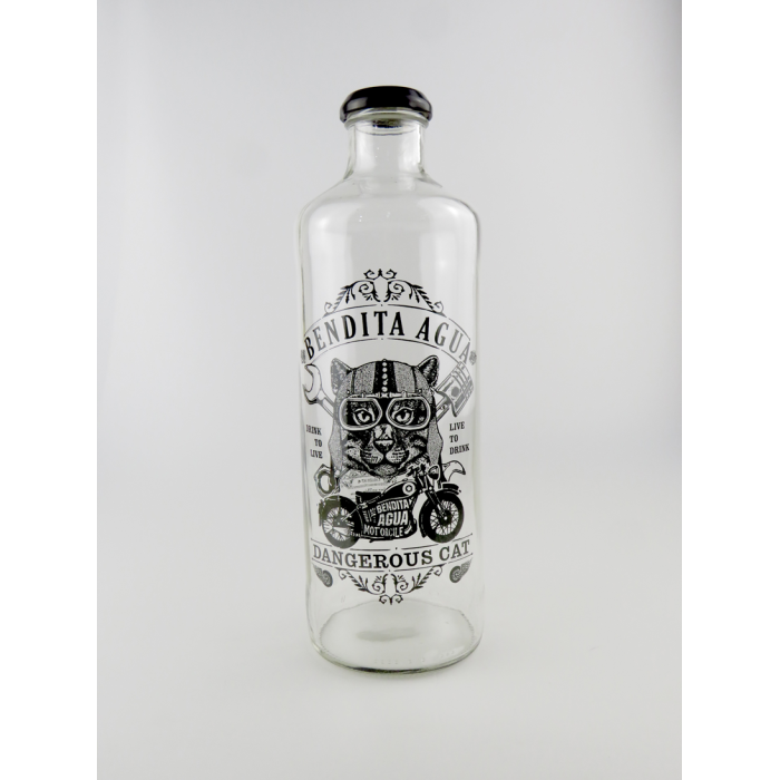 botella vintage bendita agua - tapón metálico - cascanueces